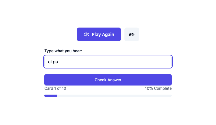 Dictation listening game